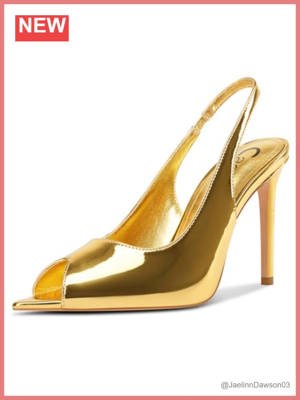 Women Peep Toe Slingback Stiletto Heels Faux Leather Pointed Toe Pumps Dress